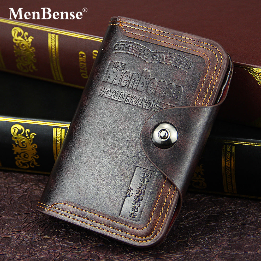 Men's Short Chic Magnetic Snap Enterprise Large Men's Wallets