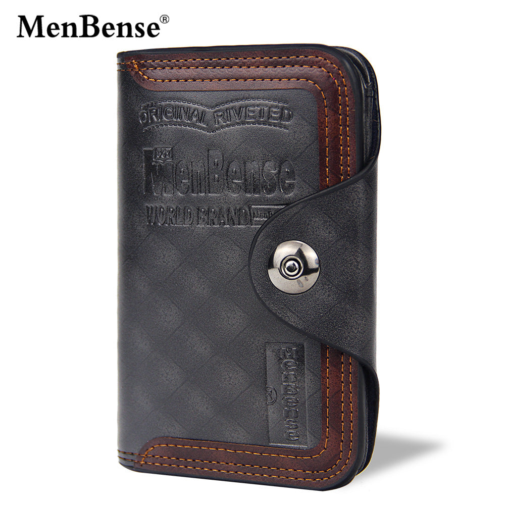 Men's Short Chic Magnetic Snap Enterprise Large Men's Wallets