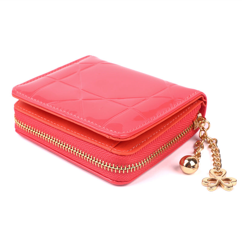 Women's Fashion Short Zipper Tri Fold Multifunctional Coin Purses