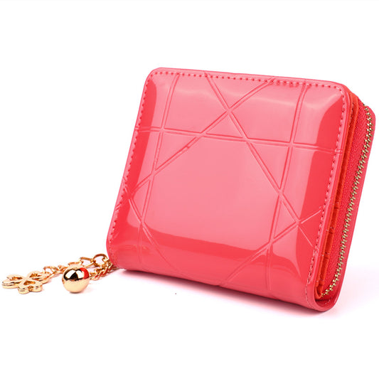 Women's Fashion Short Zipper Tri Fold Multifunctional Coin Purses