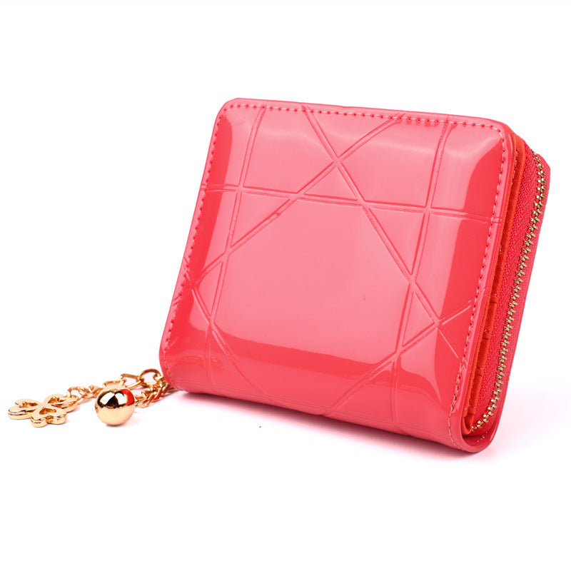 Women's Fashion Short Zipper Tri Fold Multifunctional Coin Purses