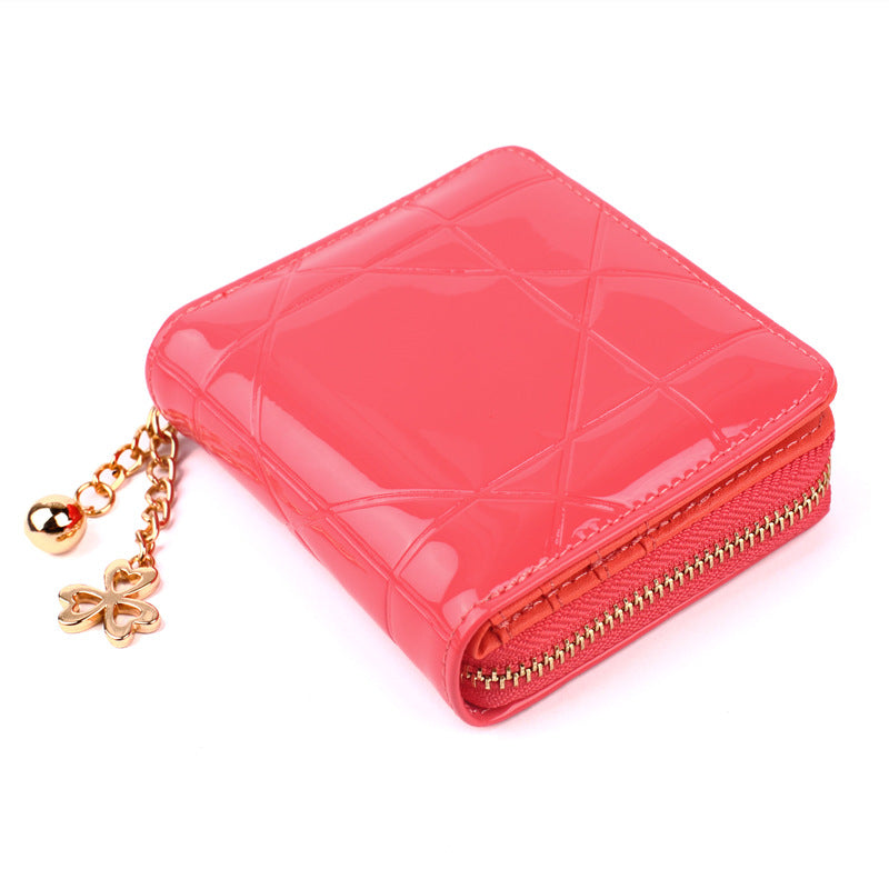 Women's Fashion Short Zipper Tri Fold Multifunctional Coin Purses