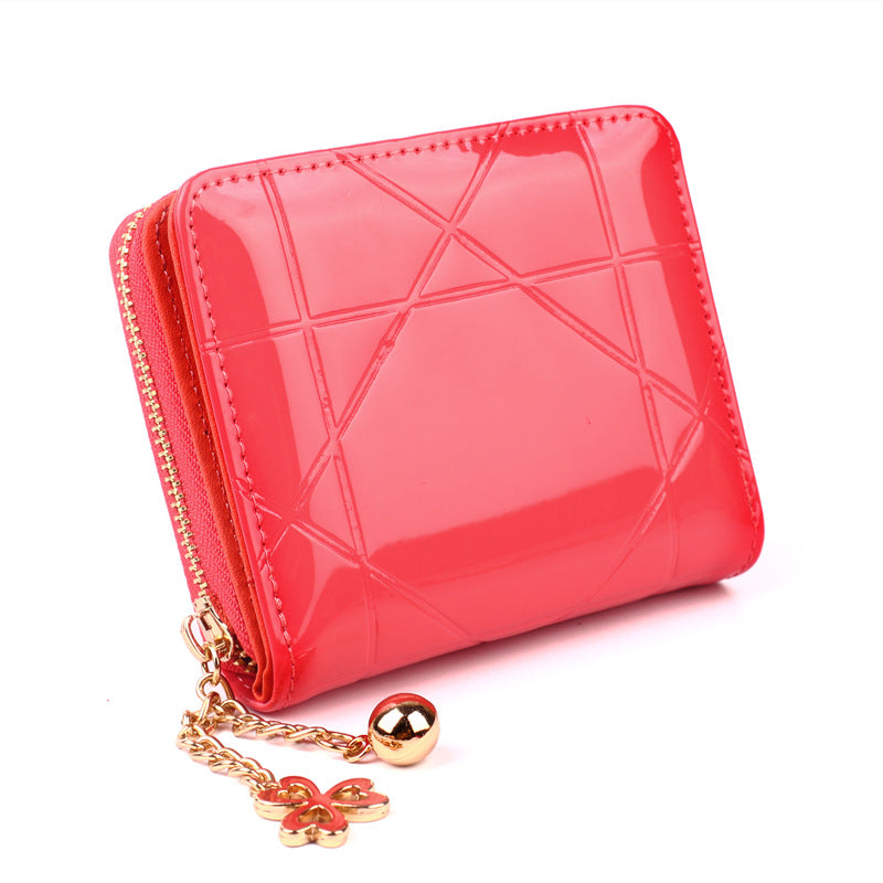 Women's Fashion Short Zipper Tri Fold Multifunctional Coin Purses