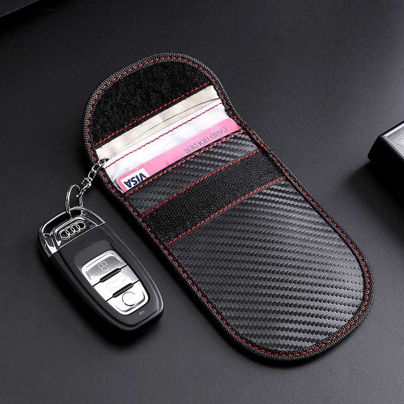 Signal Car Carbon Fiber Pattern Remote Key Bags