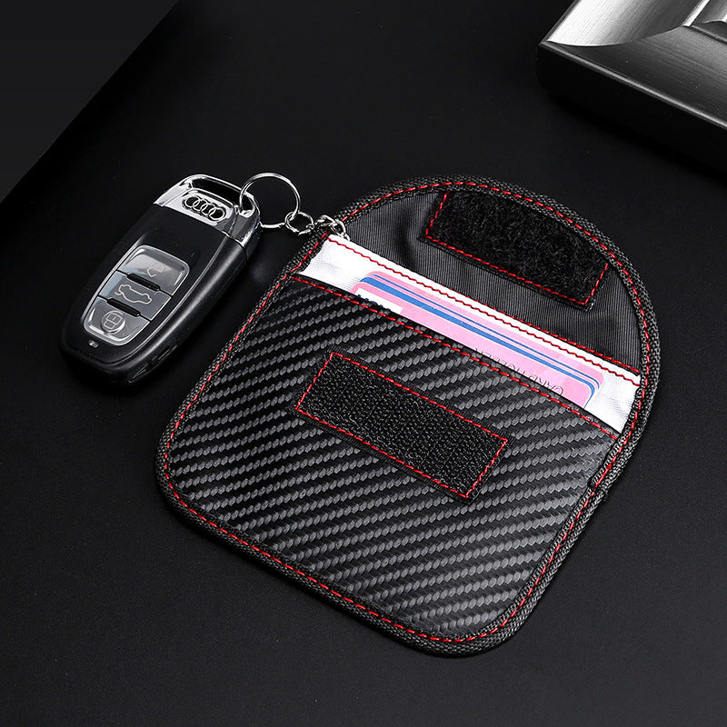 Signal Car Carbon Fiber Pattern Remote Key Bags