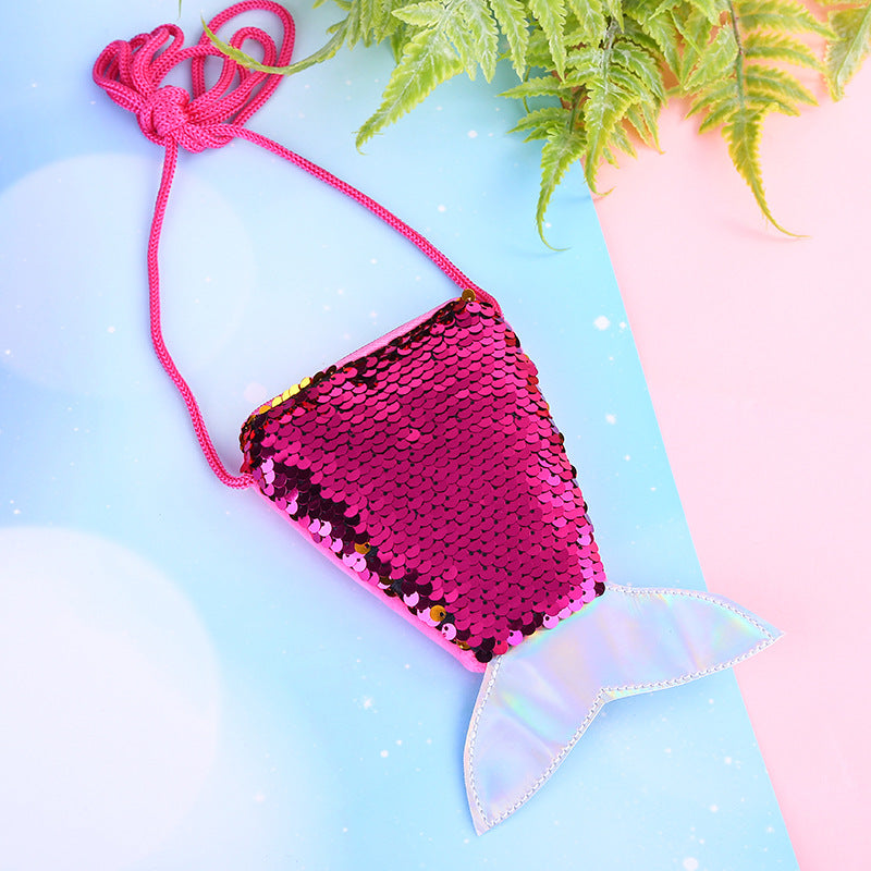 Children's Mermaid Tail Creative Sequined Small Storage Coin Purses