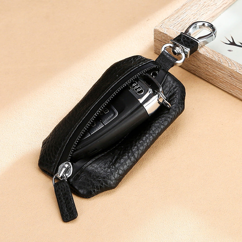 Leather Car Cowhide Lychee Pattern Waterproof Key Bags