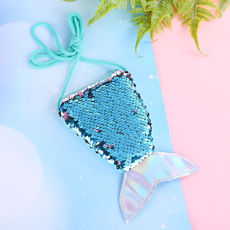 Children's Mermaid Tail Creative Sequined Small Storage Coin Purses