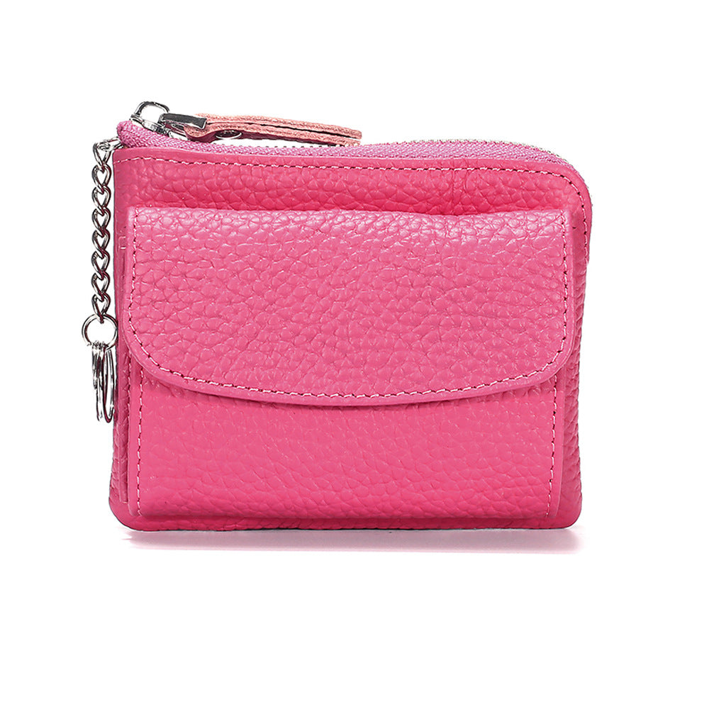 Women's Genuine Leather Simple Mini Zipper Small Coin Purses