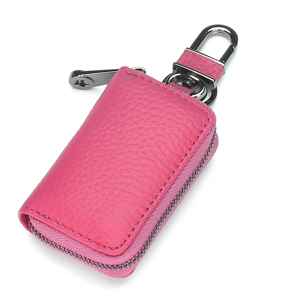 Women's & Men's & Car Mini Leather Zip Small Key Bags