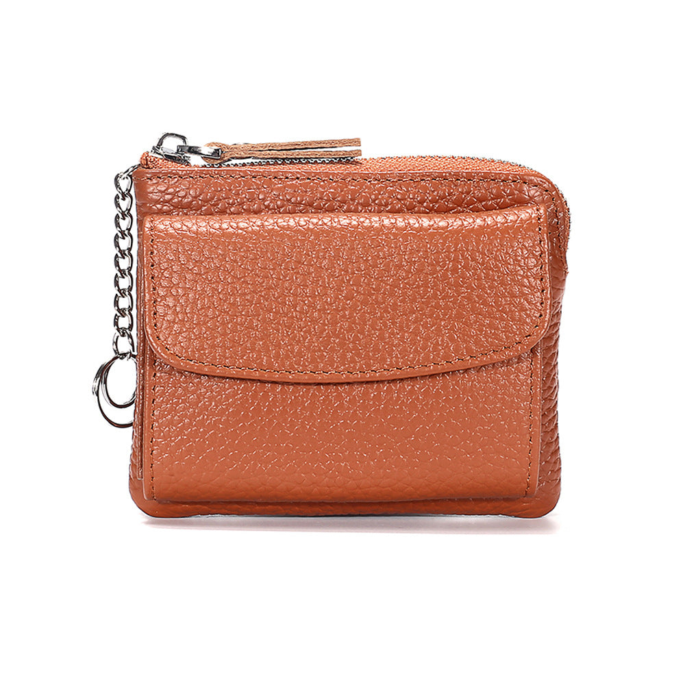 Women's Genuine Leather Simple Mini Zipper Small Coin Purses