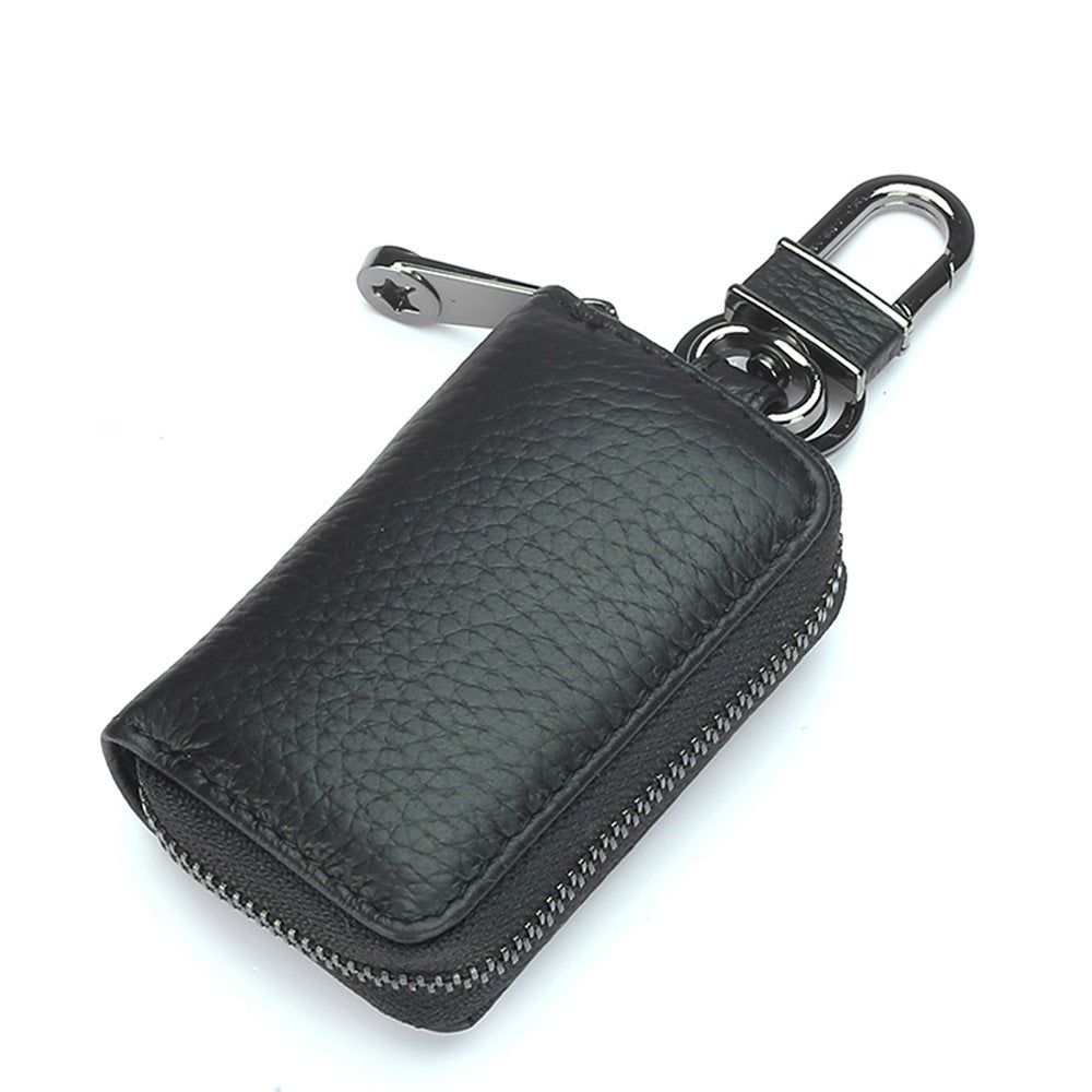 Women's & Men's & Car Mini Leather Zip Small Key Bags