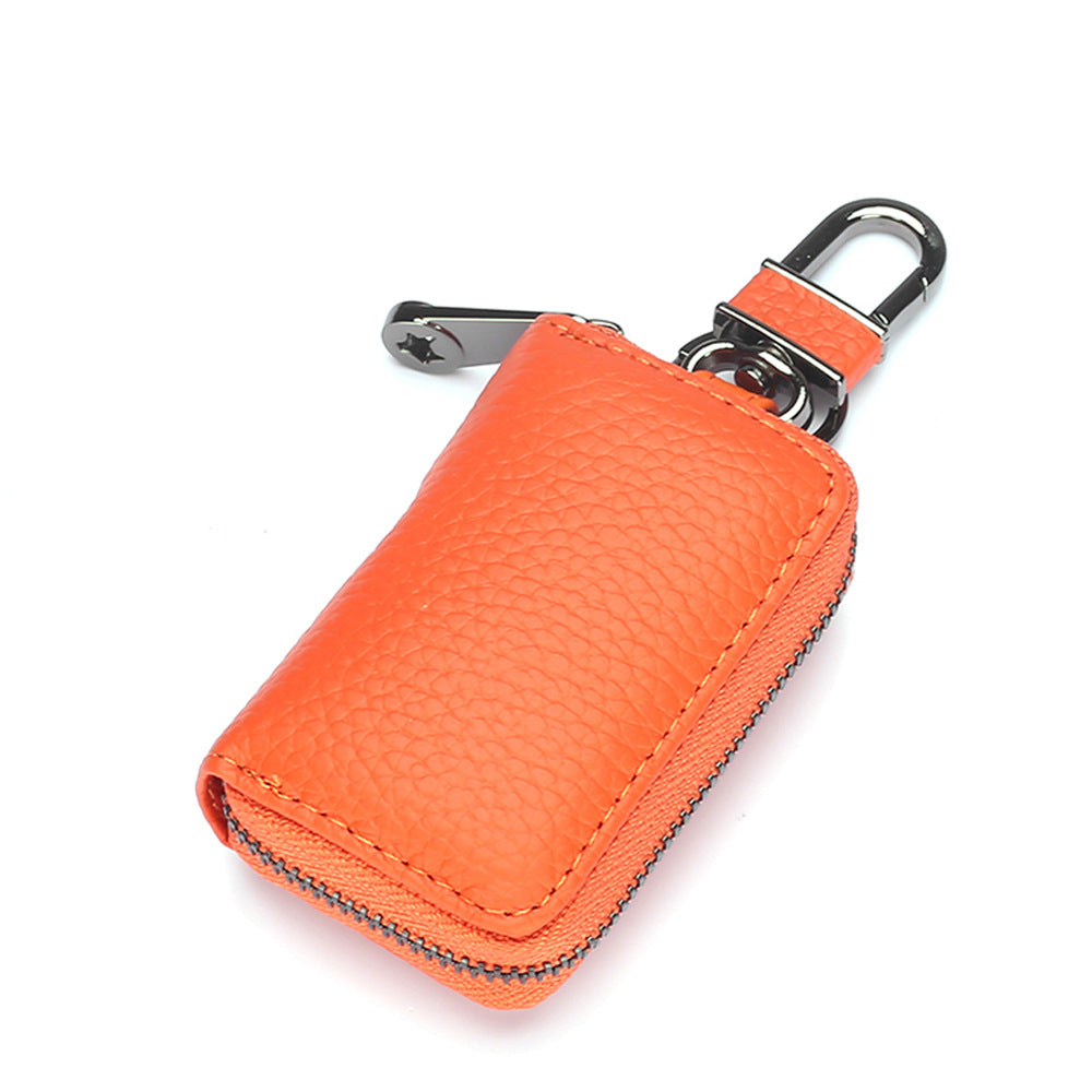 Women's & Men's & Car Mini Leather Zip Small Key Bags