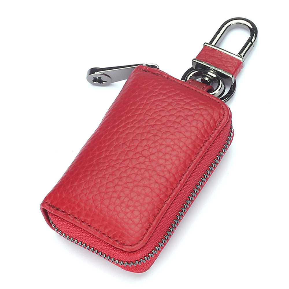 Women's & Men's & Car Mini Leather Zip Small Key Bags