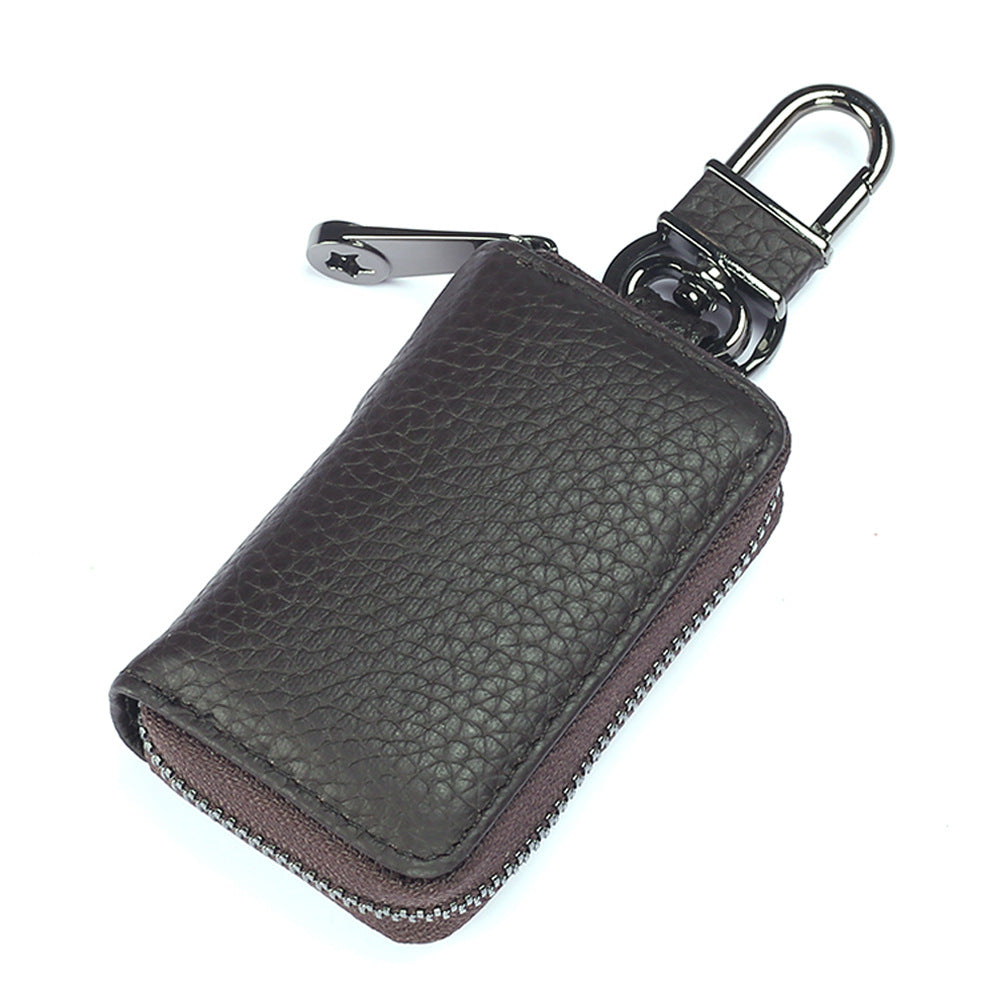 Women's & Men's & Car Mini Leather Zip Small Key Bags