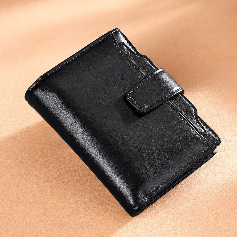 Women's Retro Leather Short Korean Style Multifunctional Ladies Wallets