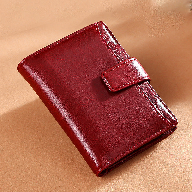 Women's Retro Leather Short Korean Style Multifunctional Ladies Wallets