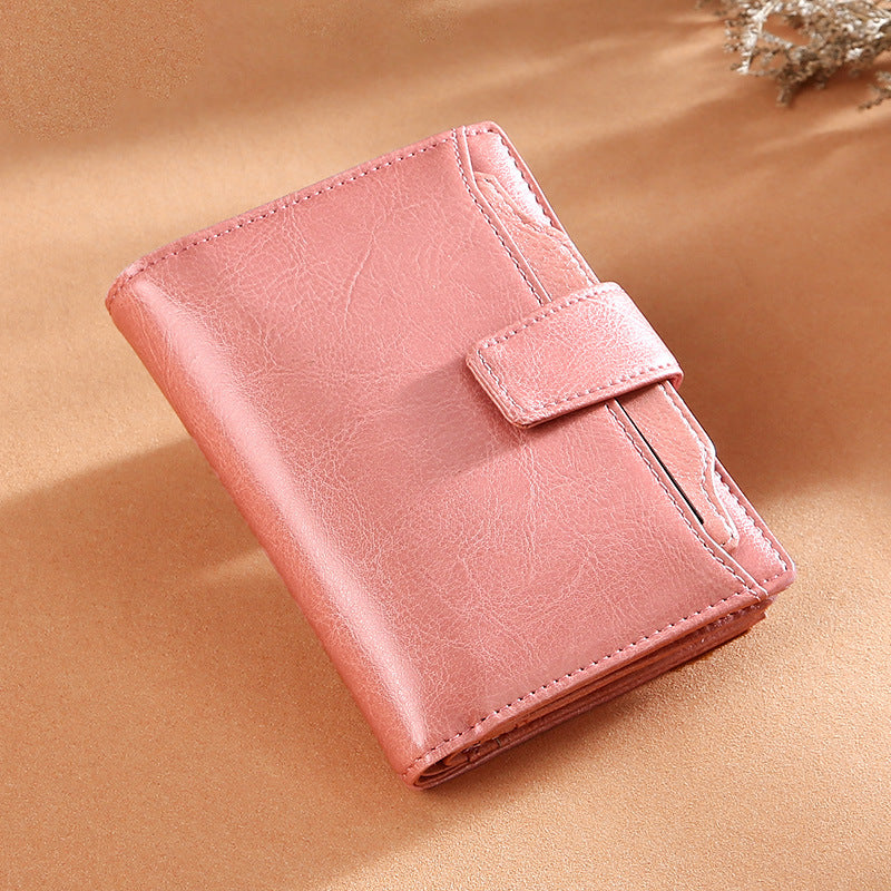 Women's Retro Leather Short Korean Style Multifunctional Ladies Wallets