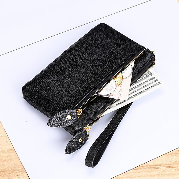 Women's Fashion Genuine Leather Wrist Multifunctional Zipper Ladies Wallets