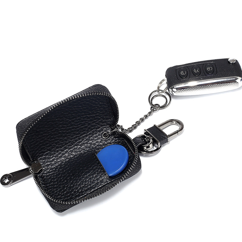 Women's & Men's & Car Mini Leather Zip Small Key Bags