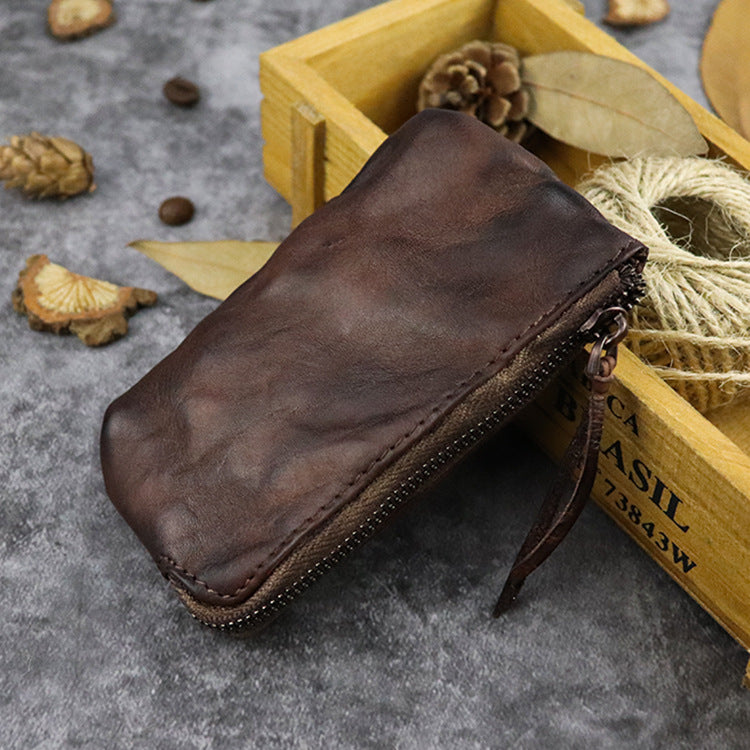 Genuine Leather Retro Style Long Light Coin Purses