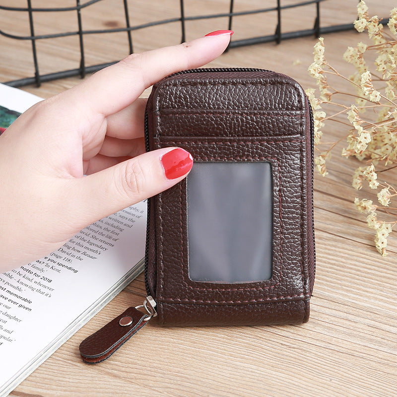 Women's Korean Style Short Oily Leather Expanding Ladies Wallets