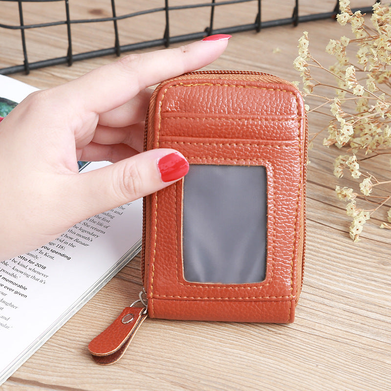 Women's Korean Style Short Oily Leather Expanding Ladies Wallets