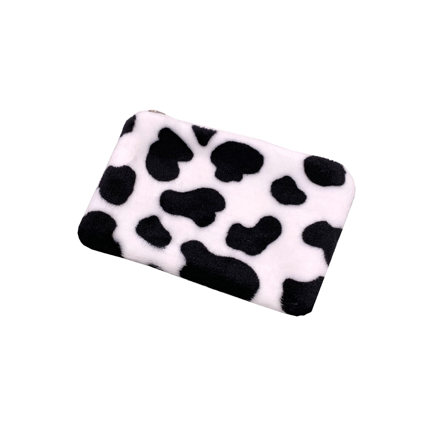 Mini porte-monnaie de rangement en forme de cœur en peluche de vache