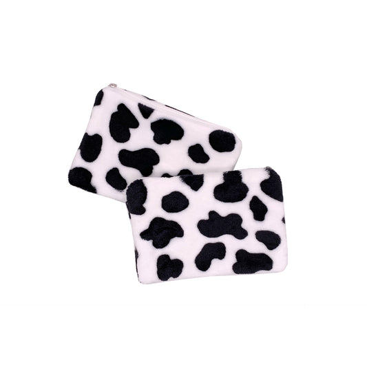 Cute Heart Plush Cow Mini Storage Coin Purses