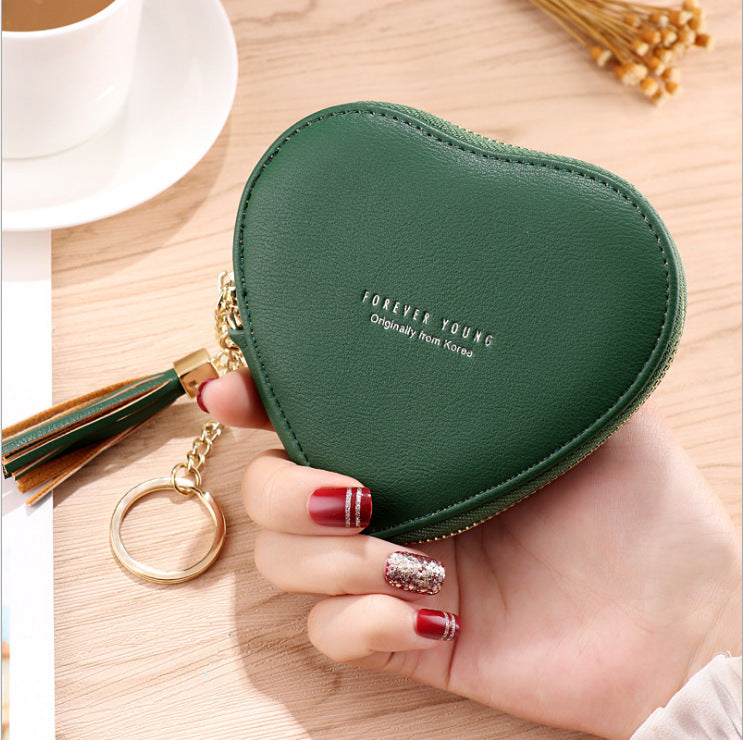 Women's Korean Fashionable Personalized Cute Heart Shape Coin Purses