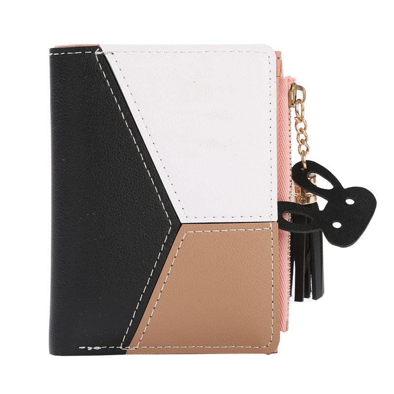 Korean Style Short Three-color Contrast Color Ladies Wallets