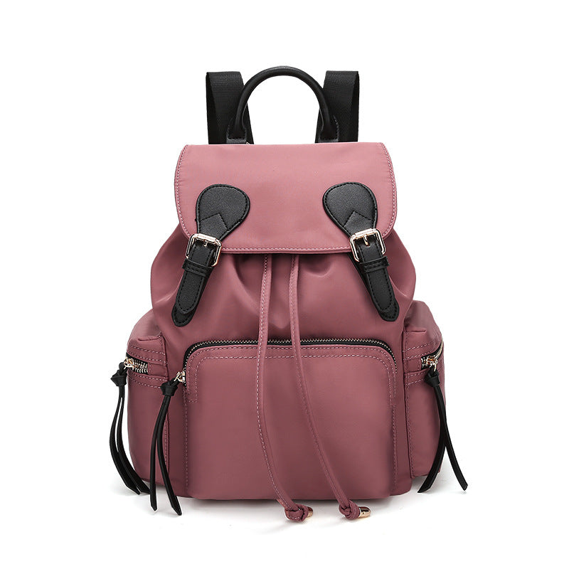 Women's Oxford Cloth Drawstring Flip Back Female Backpacks