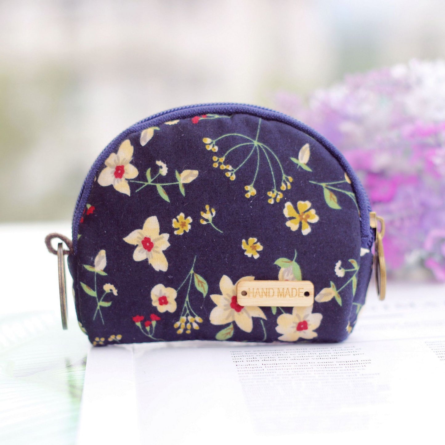 Shell Pastoral Style Flower Small Cloth Coin Purses