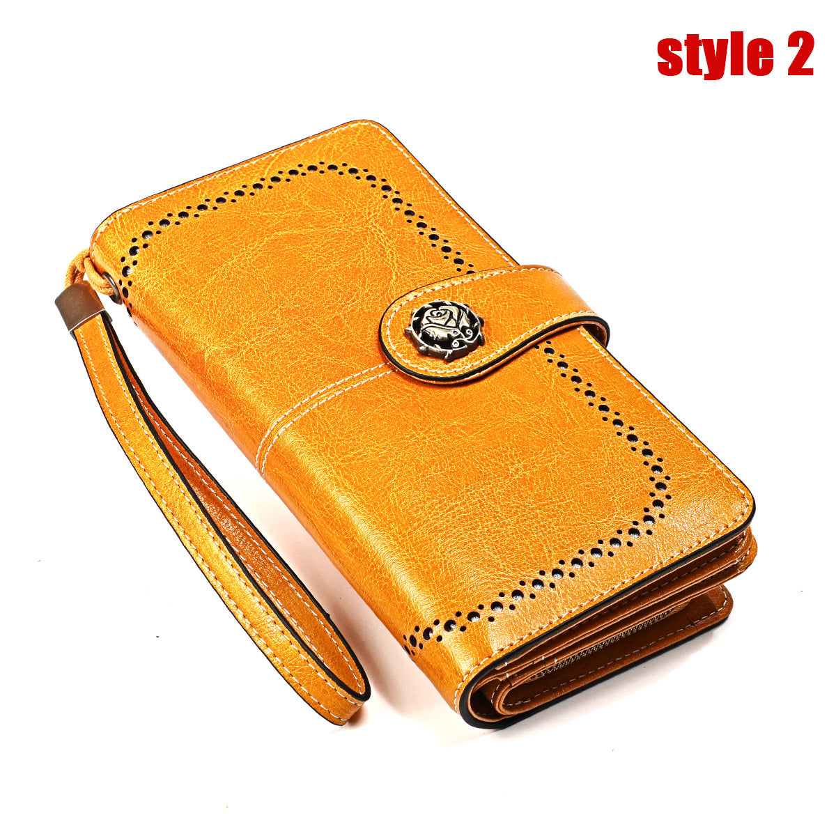 Large Capacity Long Retro Genuine Leather Ladies Wallets