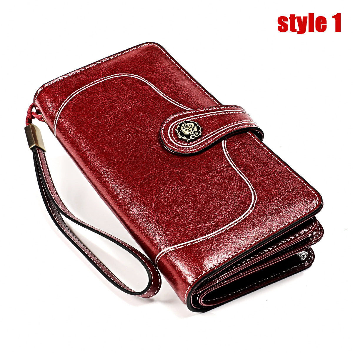 Large Capacity Long Retro Genuine Leather Ladies Wallets