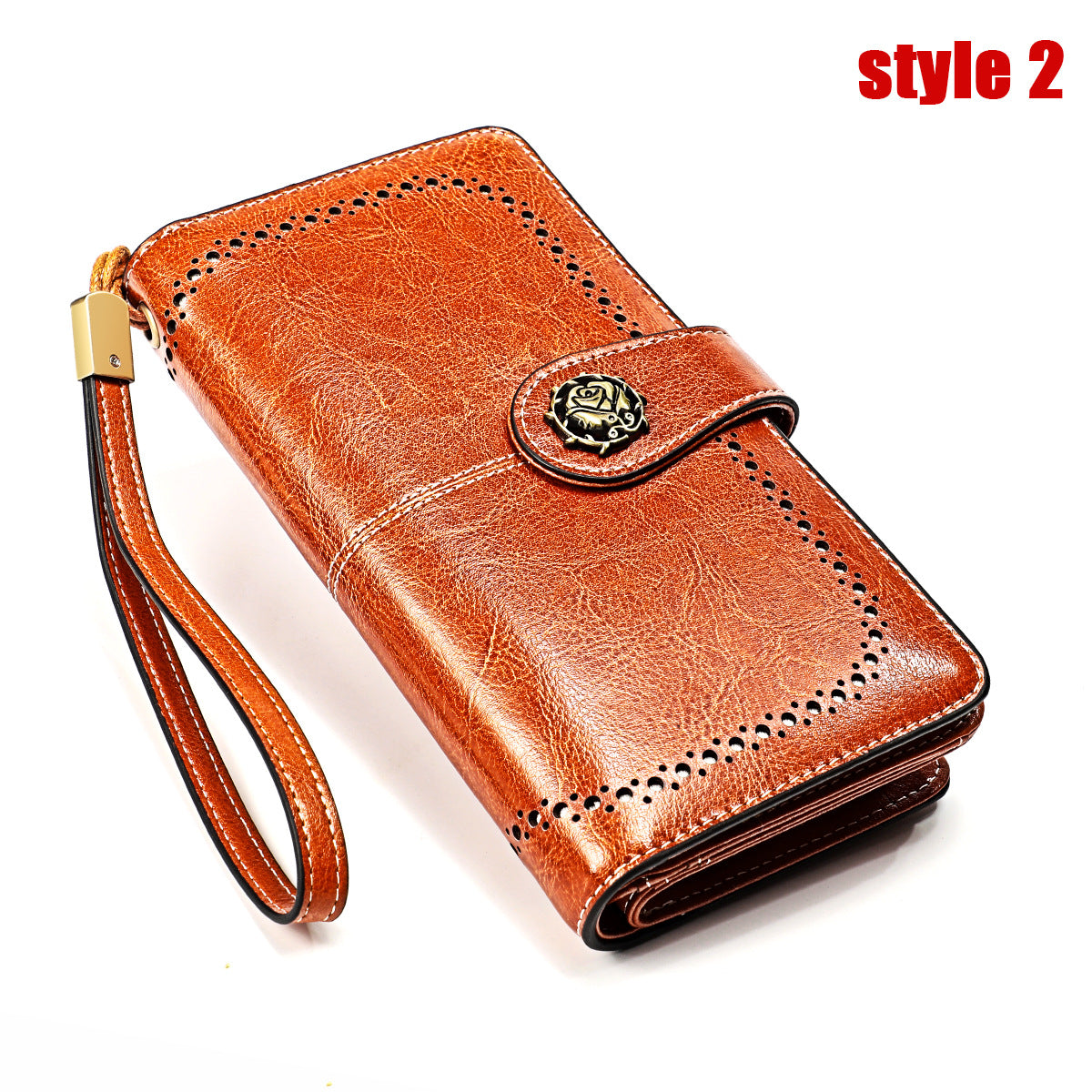 Large Capacity Long Retro Genuine Leather Ladies Wallets