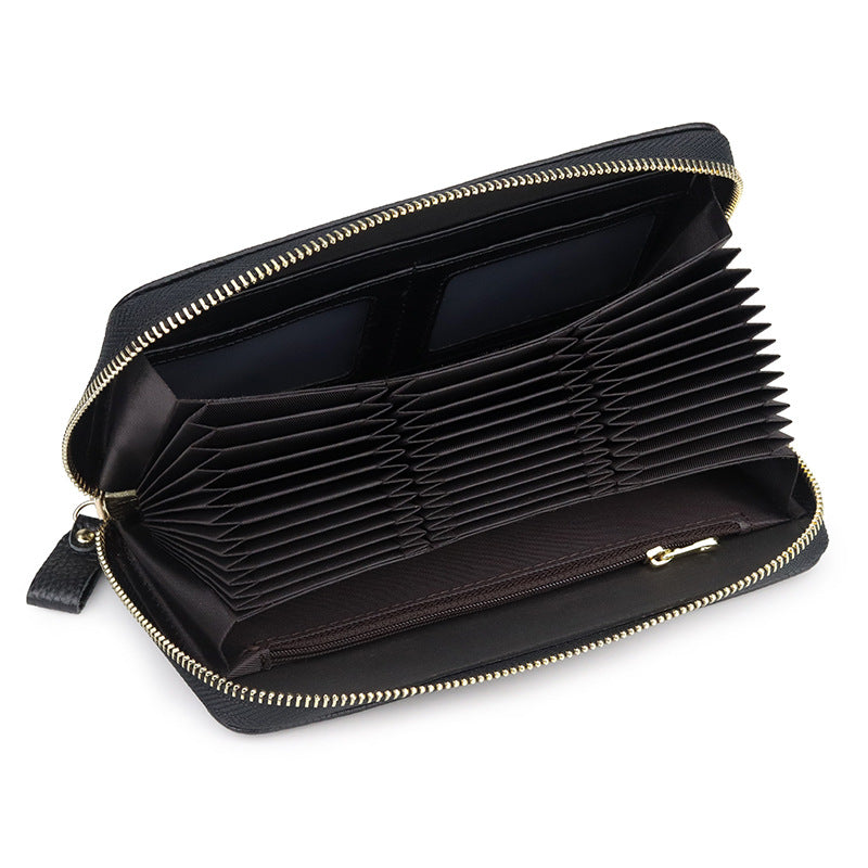 Women's Genuine Leather Swiping Expanding First Layer Bags