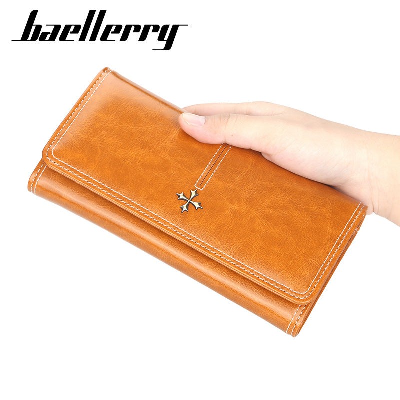 Women's Korean Style Large Capacity Zipper Glossy Ladies Wallets