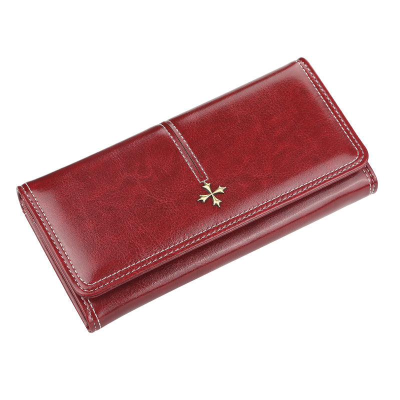 Women's Korean Style Large Capacity Zipper Glossy Ladies Wallets