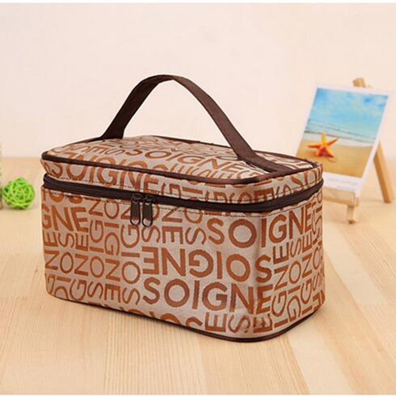 Portable Makeup Cubic Lettered Make-up Large Bags