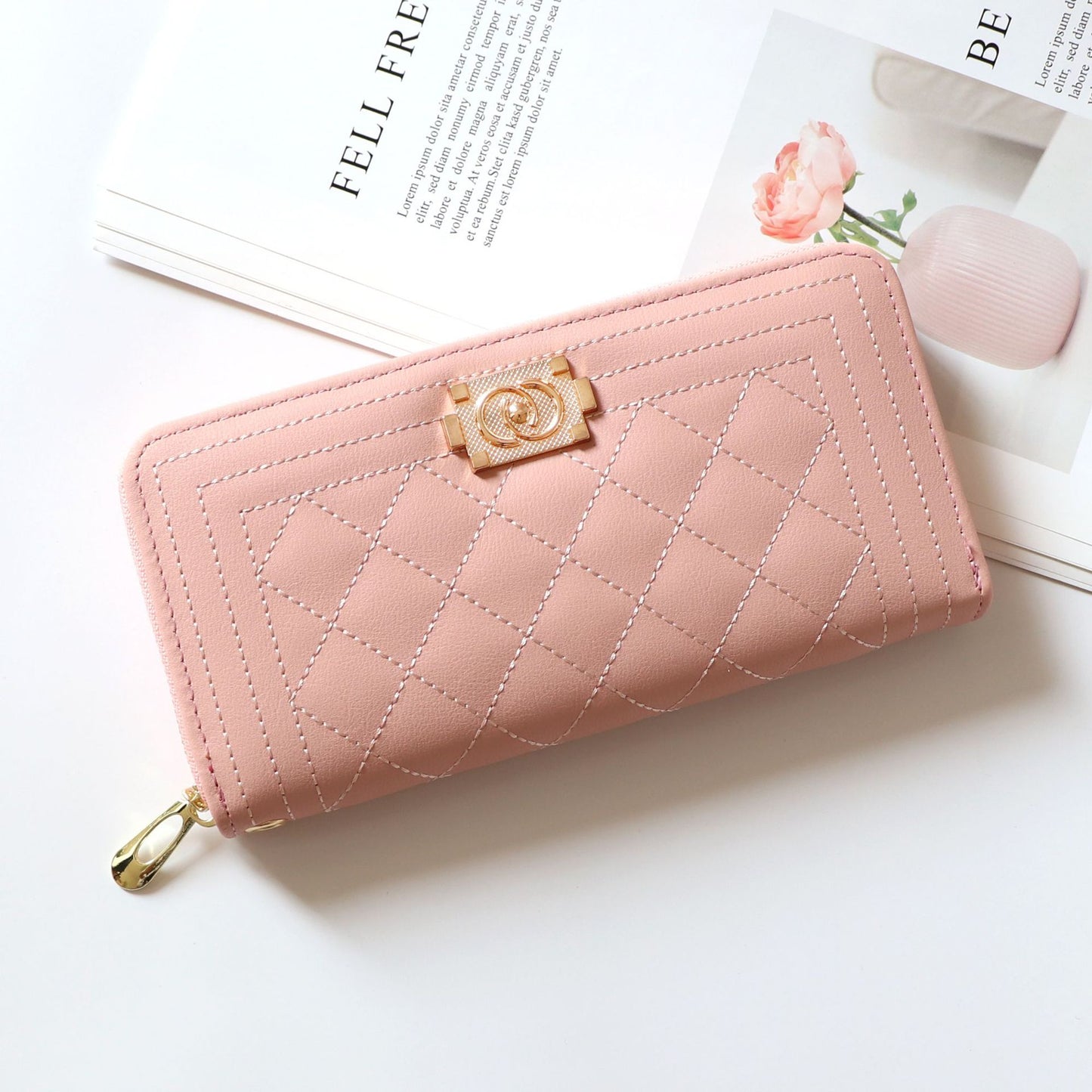 Women's Long Large Capacity Zipper Clutch Fashion Ladies Wallets