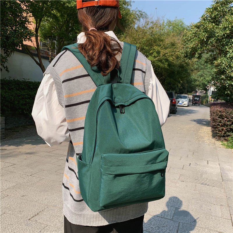 Color Nylon Junior High Female Korean Backpacks