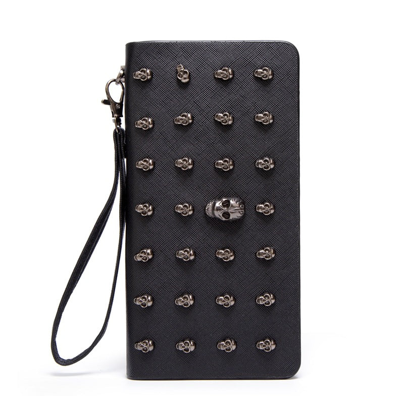 Women's Fashion Skull Clutch Long Zipper Large Ladies Wallets