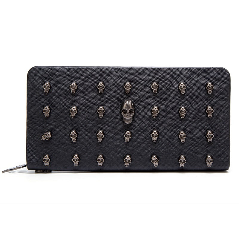 Women's Fashion Skull Clutch Long Zipper Large Ladies Wallets