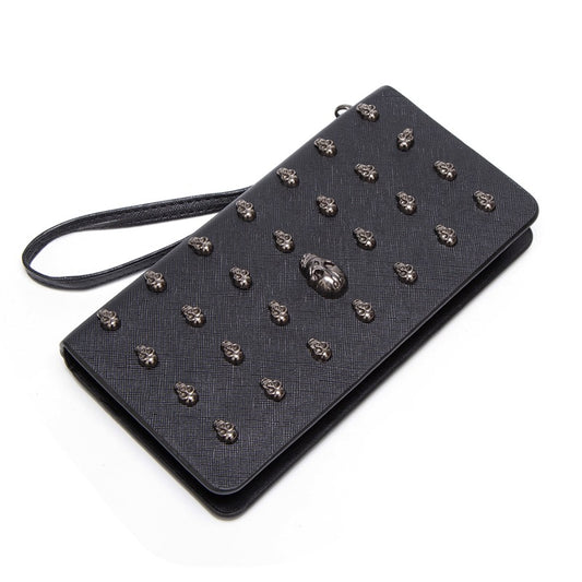 Women's Fashion Skull Clutch Long Zipper Large Ladies Wallets