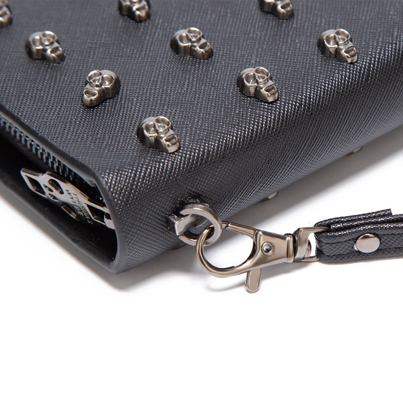 Women's Fashion Skull Clutch Long Zipper Large Ladies Wallets