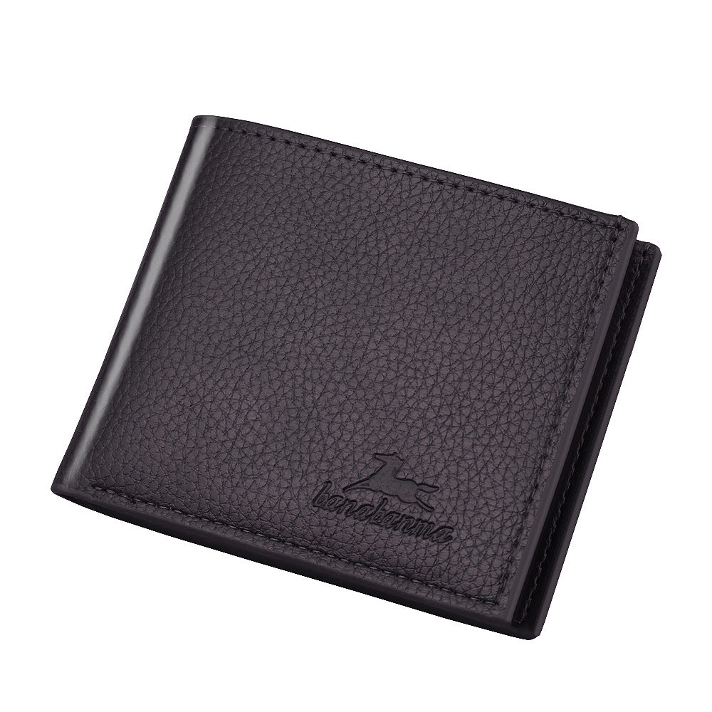 Men's Imitation Leather Short Money Clip Ticket Men's Wallets