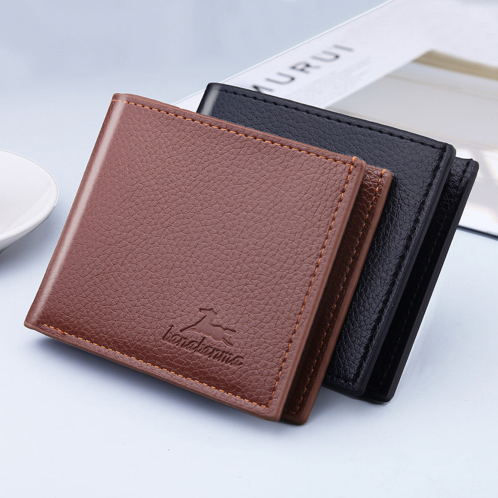 Men's Imitation Leather Short Money Clip Ticket Men's Wallets