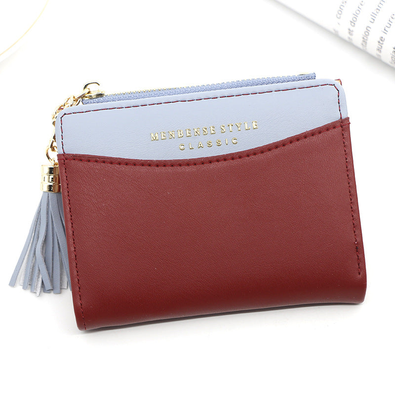 Women's Short Zip Korean Style Simple Dark Ladies Wallets