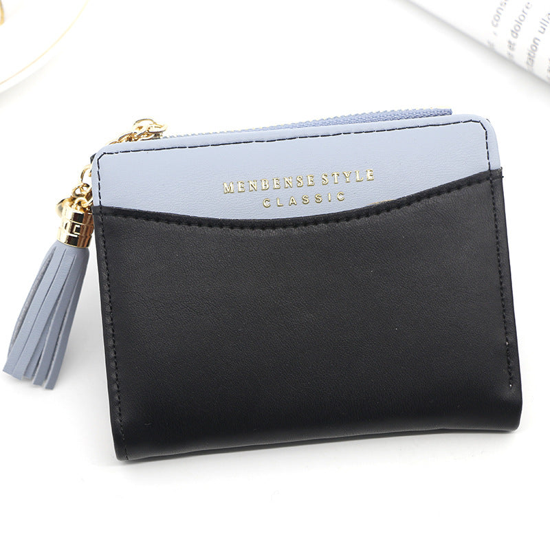 Women's Short Zip Korean Style Simple Dark Ladies Wallets